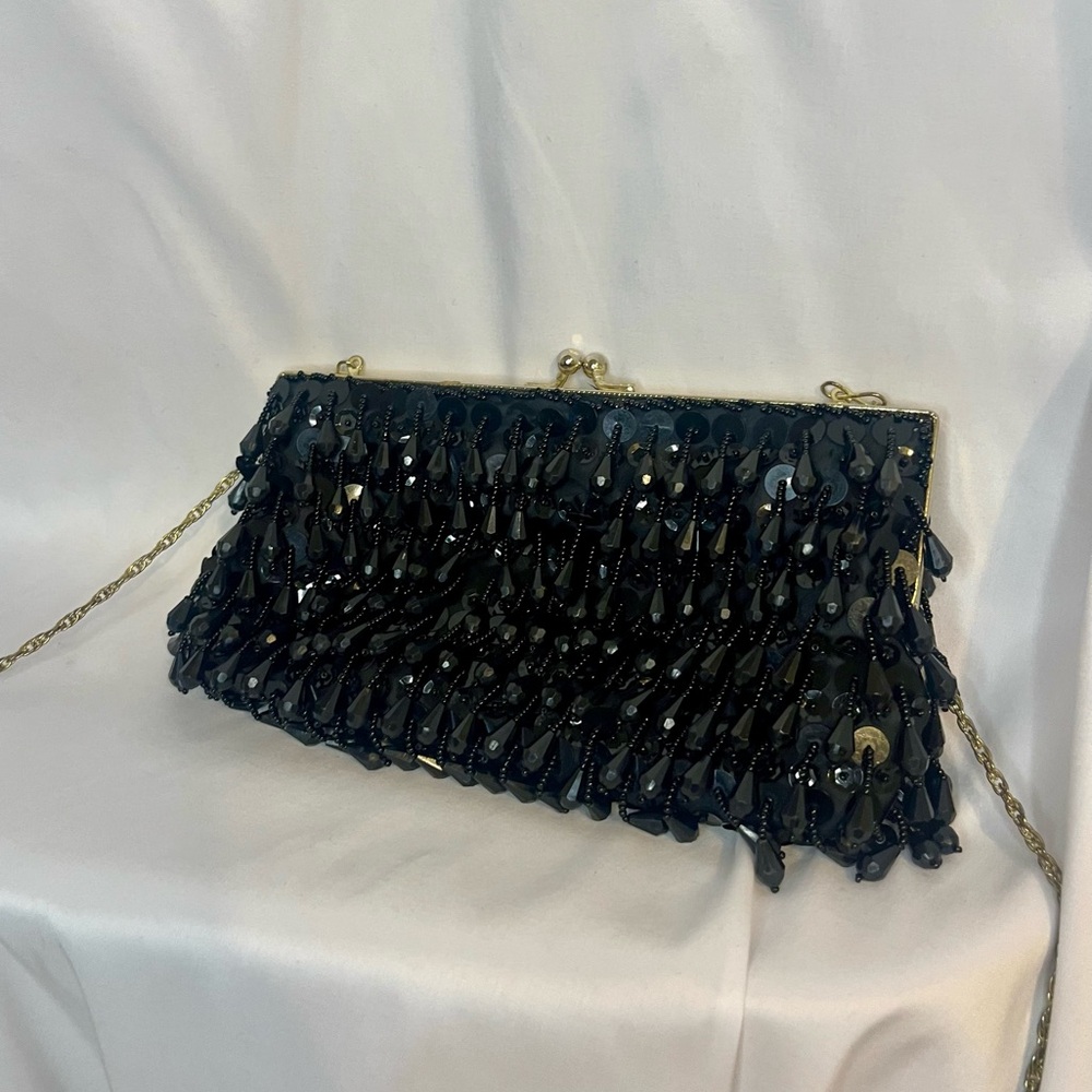 Vintage beaded black bag